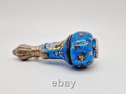 RARE BOTTLE France Silver Enamel Antique, Cloisonne 950 Silver, Tin Enamel