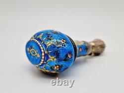 RARE BOTTLE France Silver Enamel Antique, Cloisonne 950 Silver, Tin Enamel