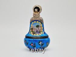 RARE BOTTLE France Silver Enamel Antique, Cloisonne 950 Silver, Tin Enamel