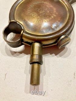 RARE BRITISH ARMY JOSEPH LUCAS No 38 BRASS OILER OIL CAN AUTOMOBILIA