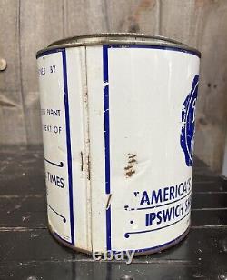 RARE Blue Seal Brand Oysters 1 Gal Tin Can Country Store Display Ipswich Mass