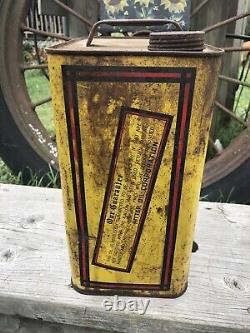 RARE Certified Motor Oil Can 2 Gallon Ritter Oil Yellow Wellsville NY