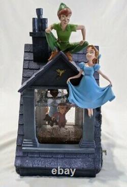 RARE Disney Store PETER PAN You Can Fly! Music Snow Globe Darling House Window