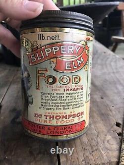 RARE Malted Slippery Elm Food 1lb Tin Can Antique Amazing Condition Empty