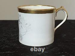 RARE Miles Mason Bat Printed Classical Scenes (Minerva) Gilt Coffee Can c1810