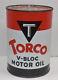RARE NOS Vintage Torco V Bloc Motor Oil One Quart Advertising Metal Can