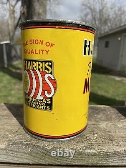 RARE Original Harris Premium Oil Can Quart AW Harris Oil Co Rhode Island Gas Oil