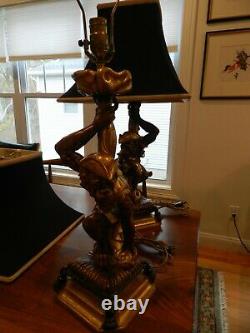 RARE PAIR OF Pirate Monkey Table Lamps-Can you identify them BERMAN