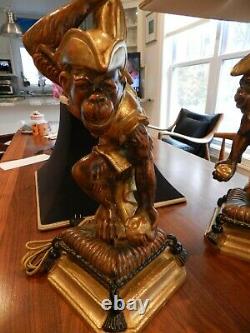 RARE PAIR OF Pirate Monkey Table Lamps-Can you identify them BERMAN