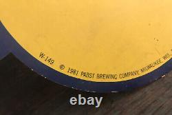 RARE Red White & Blue Beer Advertising Cardboard Can Shape Pabst Breweries 1981