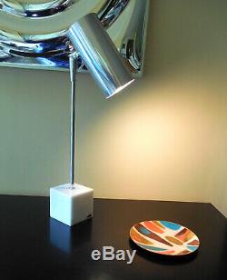 RARE Robert Sonneman Marble Cube Desk Table Lamp for Kovacs Aluminum Can 1960s