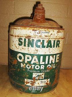 RARE SINCLAIR OPALINE METAL OIL CAN5 Gallon SINCLAIR OIL CAN COOL