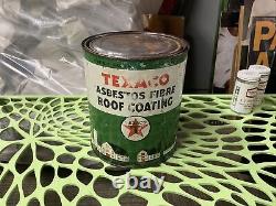 RARE TEXACO ROOF COATING CAN Black T Early Large 1 Gallon FULL