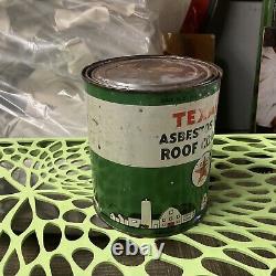 RARE TEXACO ROOF COATING CAN Black T Early Large 1 Gallon FULL