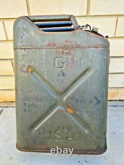 RARE VINTAGE 1945 WWII Jerry Can USA Antique WW2 World War 2 Wheeling Gas Willys