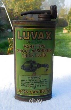 RARE VINTAGE LUVAX VANE THICK FLUID CAN 1930's PLUS CONTENTS RARE