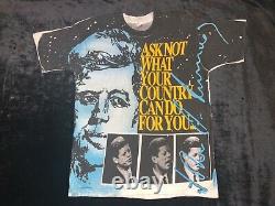 RARE VTG 90s JFK Ask Not What Your Country Can Do For You ALL OVER PRINT Shirt