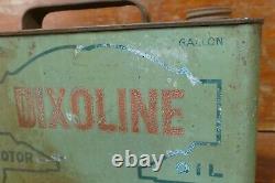 RARE Vintage 1920s Dixoline Motor Oil Half Gallon Slim Metal Oil Can Lytton Iowa