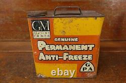 RARE Vintage 1930s GM Genuine Permanent Anti-Freeze 1.5 Gallon Motor Oil Can