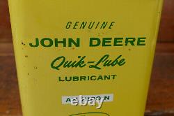 RARE Vintage 1950s John Deere Quik-Lube Lubricant Metal One Quart Motor Oil Can