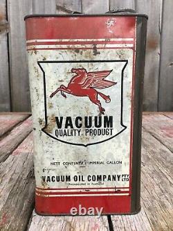 RARE Vintage 1Gal Australian VACUUM MOTOR OIL Tin Can Flying Pegasus Advertising