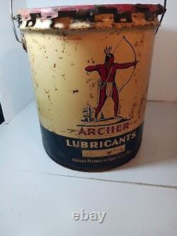 RARE Vintage ARCHER OIL Co. LUBRICANTS 5 Gallon CAN. Omaha, Nebraska