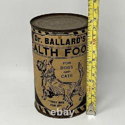 RARE Vintage Canada Dr. BALLARD's Health Dog Cat Food Tin CAN Paper Label