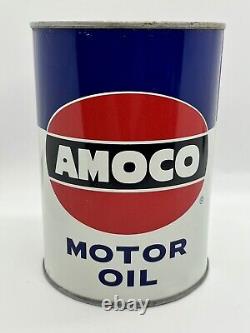 RARE Vintage Empty AMOCO Metal Motor Oil Can 1 Quart Tin SUPER CLEAN