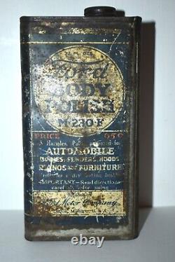RARE Vintage FORD Automobile Body Polish Oil Advertising Tin QUART Station Can