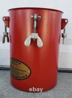 RARE Vintage Johnson Service Company Air Compressor Advertising Gas Oil Can Sign