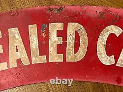 RARE Vintage Kendall Motor Oils Sign Double Sided Red Sold Here In Sealed Cans