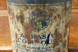 RARE Vintage Original Champion Spark Plugs Abrasive Compound Cleaner Oil Gas Can