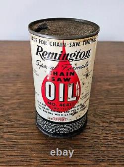 RARE Vintage Remington Chain Saw Oil No. 48411 Metal Can