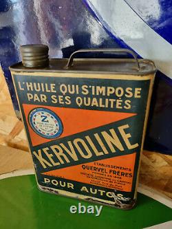 RARE bidon d'huile KERVOLINE oil can tin 2 litres