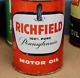 RARE early 1950s era RICHFIELD 100% PENNSYLVANIA MOTOR OIL Old 1 qt. Metal Can