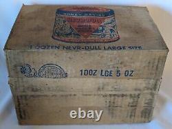 RARE vintage CASE 1 Dozen Nevr-Dull large size cans The original wadding polish