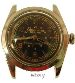 ROLEX Oyster Royalite Observatory Bubbleback Watch 1940s Working Antique