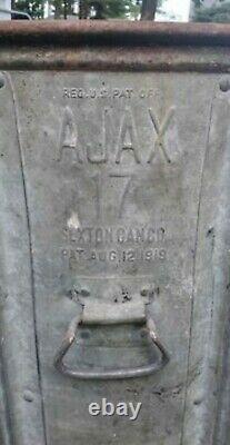 Rare 1919 Antique Sexton Can Co AJAX 17 Industrial Garbage Trash RUBBISH BARREL