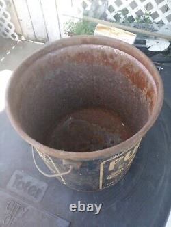 Rare 1920s Purelube PURE Oil Bucket Can 25lb. Great Shape