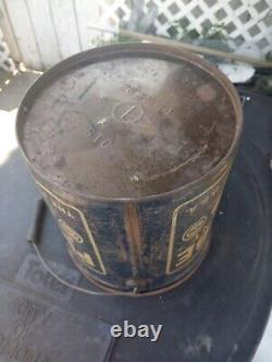 Rare 1920s Purelube PURE Oil Bucket Can 25lb. Great Shape