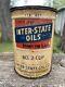 Rare 1940s Vintage Inter-state Oil Old 1 Lb Grease Tin Oil Can Side Graphics