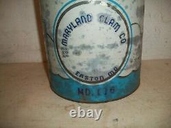 Rare 1 Gallon Oyster Tin Can Maryland Clam Co Easton Md 116