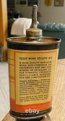 Rare 3oz. Pre-War Advertising Fleet-Wing Utility Handy Oiler Can NICE