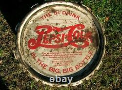 Rare Antique 1940's Pepsi Cola Syrup 10 Gallon Can Sign Advertising