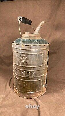 Rare Antique Dandy Glass / Tin Oil Can Kerosene Can Bottle