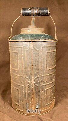 Rare Antique Dandy Glass / Tin Oil Can Kerosene Can Bottle