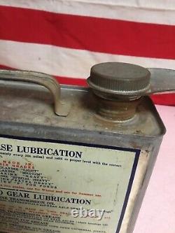 Rare Antique Standard Oil Co. Polarine F. Ford Half Gallon Motor Oil Can