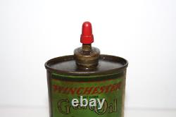 Rare Antique Winchester Gun Oil Green Can Handy Oiler 3 0z Tin Can