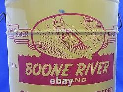 Rare BOONE RIVER 50# Lard Tin Can NISSON PACKING canoe Webster City IOWA sign