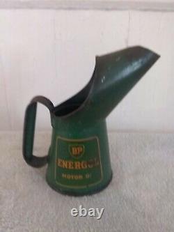 Rare BP Energol Motor Oil Can with Pour Spout & Handle